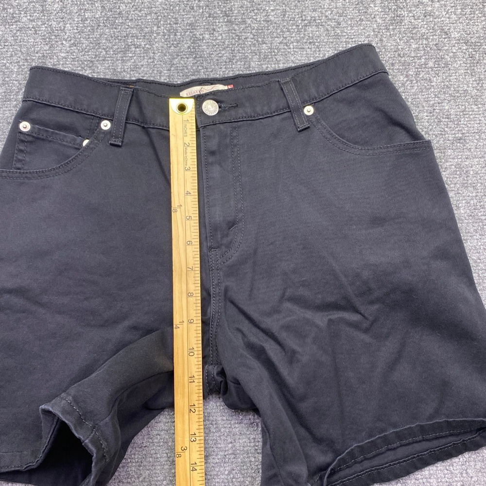 VTG Levis 550 Relaxed Shorts Womens 10 Black Cotton Stretch Denim Y2K Retro